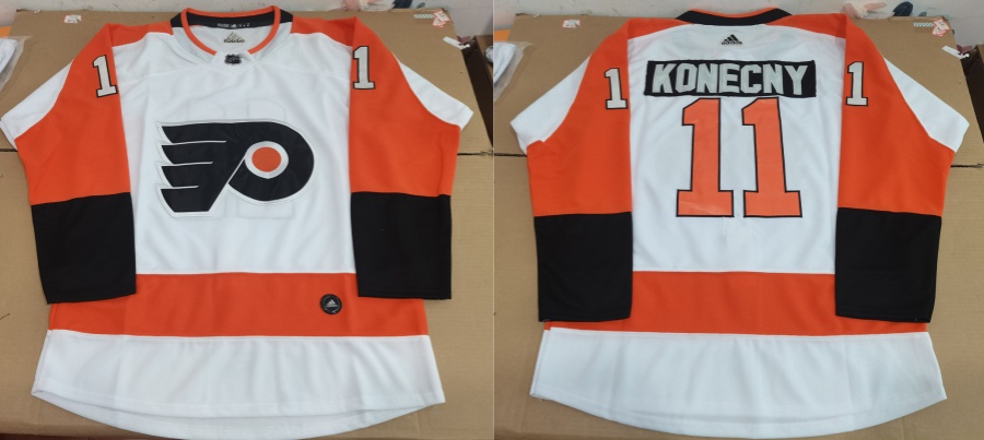 Men's Philadelphia Flyers Travis Konecny #11 White Jersey